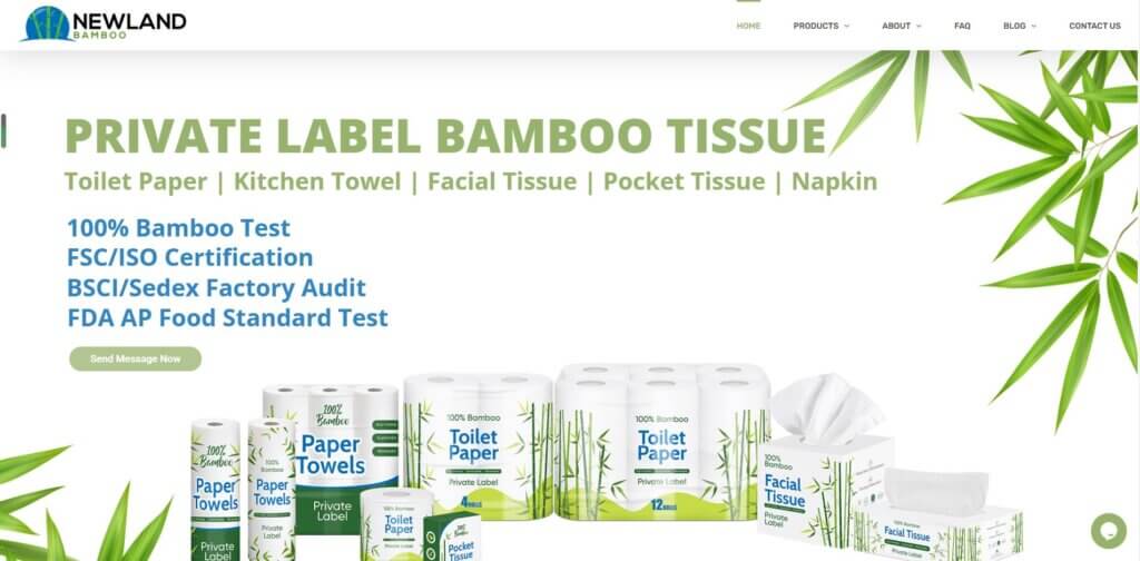 Newland Bamboo Private Label Toilet Paper Manufacturers